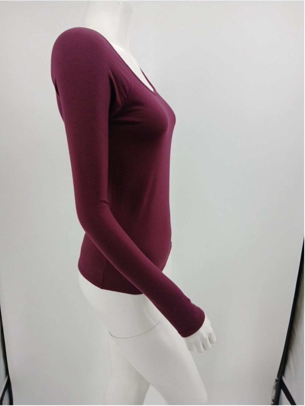 Melrose And Market Womens Burgundy Top Size M Scoop Neck Long Sleeves Knit - Picture 6 of 8